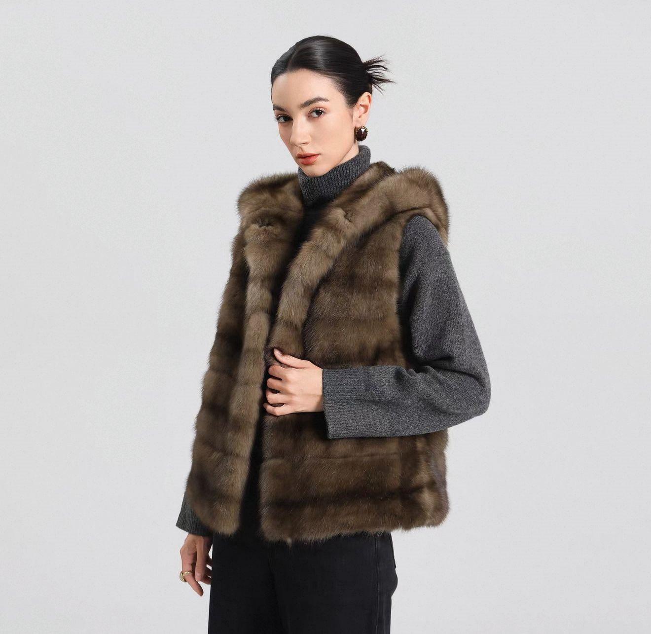 Russian sable tortora vest HK 2180