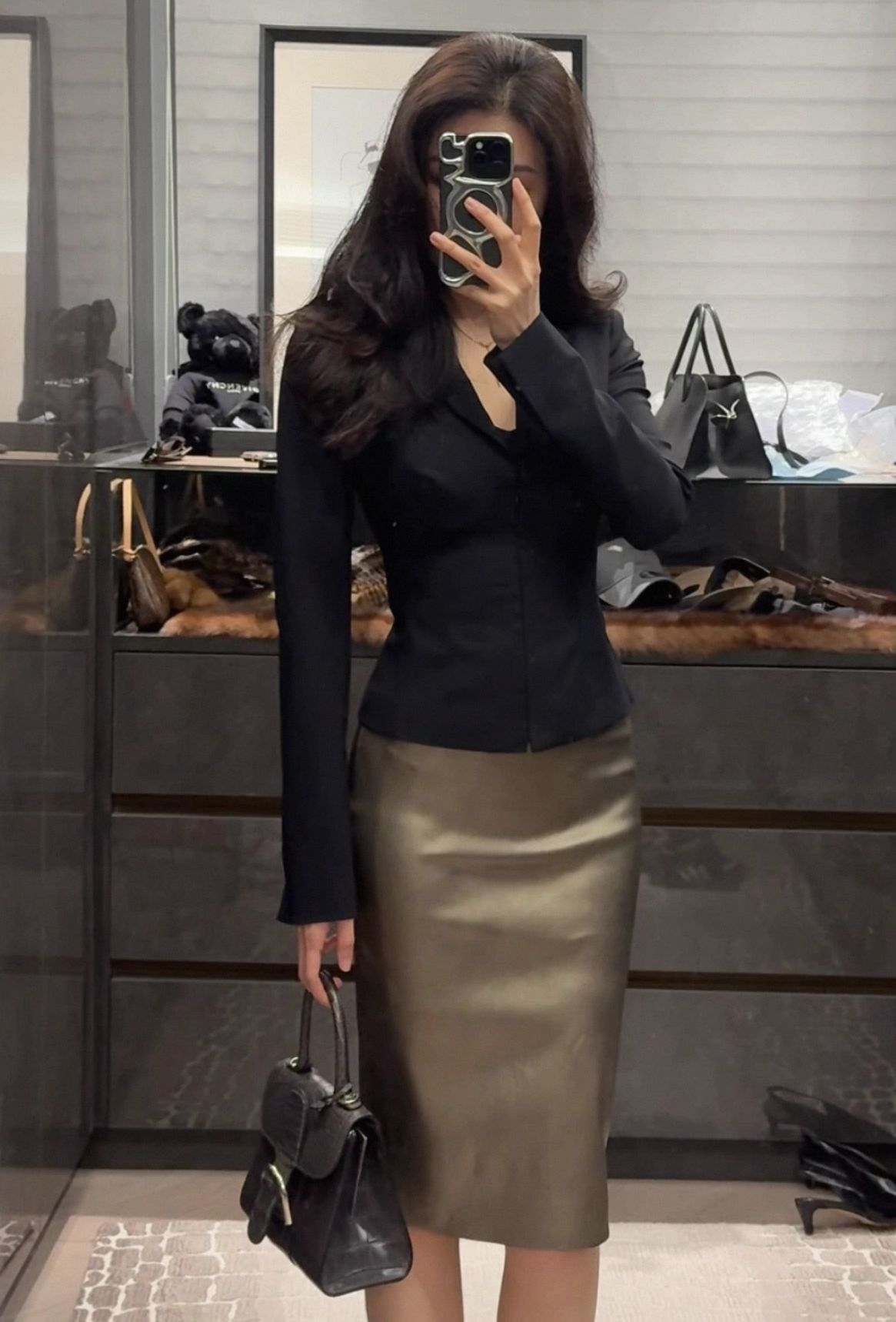 skinny leather skirt HK 480